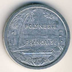 Монета Французская Полинезия 1 франк 1992 год