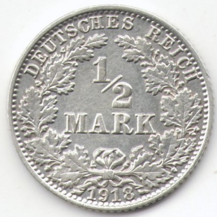 Германия 1/2 марки 1918 год (А)
