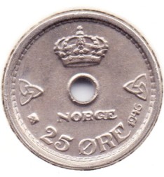 Норвегия 25 эре 1946 год