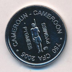 Монета Камерун 750 франков КФА 2005 год