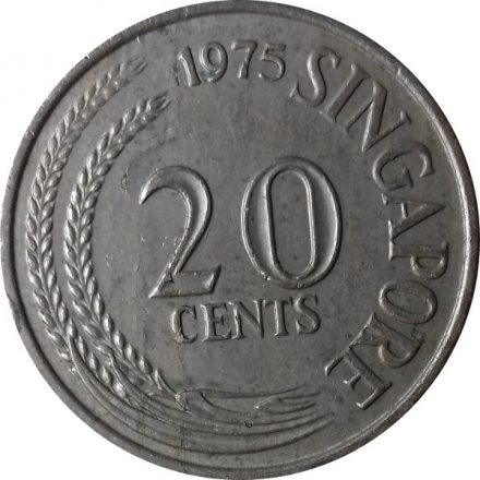 Сингапур 20 центов 1975 год