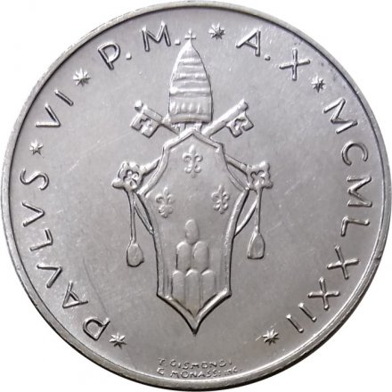 Ватикан 5 лир 1972 год