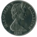 Остров Мэн 1 крона 1980 год - XXII летние Олимпийские Игры, Москва 1980 /метатель копья вверху монеты/