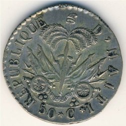 Гаити 50 сантимов 1831 год