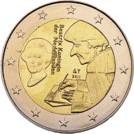 Нидерланды 2 евро 2011 год - Эразм Роттердамский