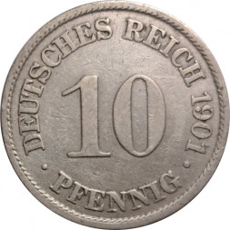 Германия 10 пфеннигов 1901 год (A)