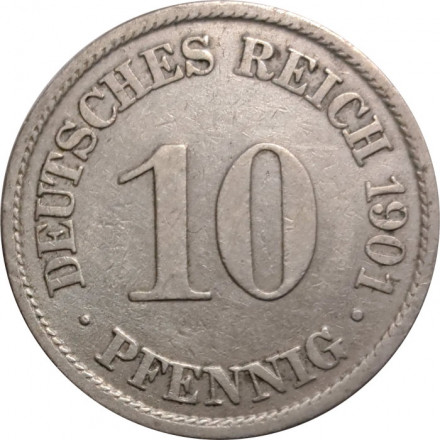 Германия 10 пфеннигов 1901 год (A)