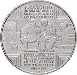 Германия 10 евро 2013 год - 150 лет Красному Кресту