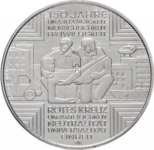 Германия 10 евро 2013 год - 150 лет Красному Кресту