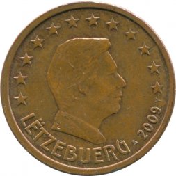 Люксембург 2 евроцента 2009 год