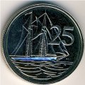 Каймановы острова 25 центов 1972 год - Парусник