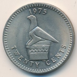 Монета Родезия 20 центов 1975 год