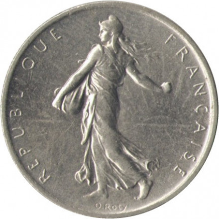 Франция 1/2 франка 1965 год