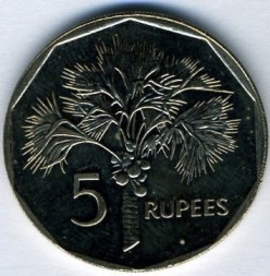 Монета Сейшелы 5 рупий 2007 год - Пальма с плодами