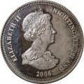 Тристан-да-Кунья (Найтингейл остров) 1 крона 2006 год - 80 лет со дня рождения Королевы Елизаветы II (молодой бюст Королевы на реверсе)