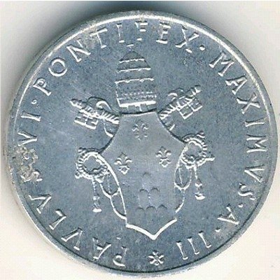 Ватикан 1 лира 1965 год