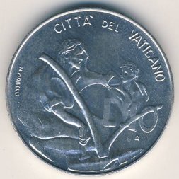 Ватикан 10 лир 1983 год