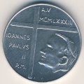 Ватикан 10 лир 1983 год