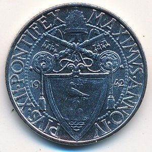 Ватикан 50 чентезимо 1942 год
