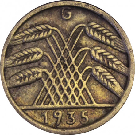 Веймарская республика 5 рейхспфеннигов 1935 год (G)