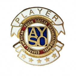 Значок Player. American Youth Soccer Organization (AYSO). Американская молодежная футбольная организация
