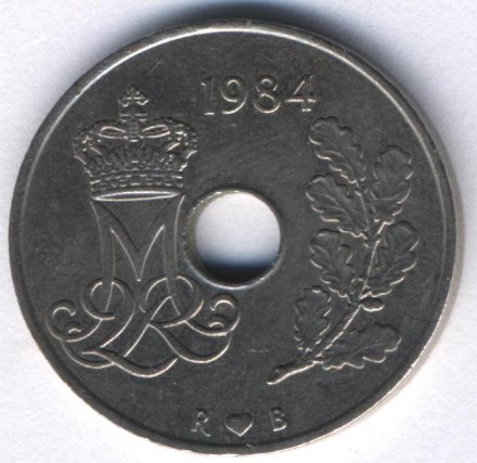 Дания 25 эре 1984 год