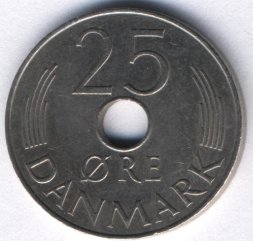 Дания 25 эре 1984 год