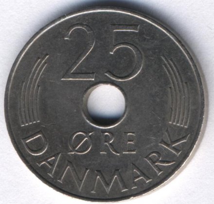 Дания 25 эре 1984 год