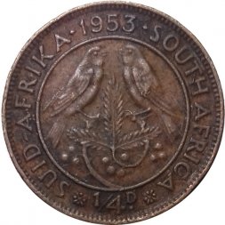 ЮАР 1/4 пенни 1953 год