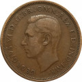 Великобритания 1/2 пенни 1947 год - Король Георг VI. Корабль «Золотая лань»