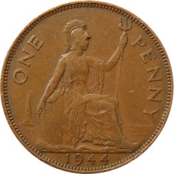 Великобритания 1 пенни 1944 год - Король Георг VI