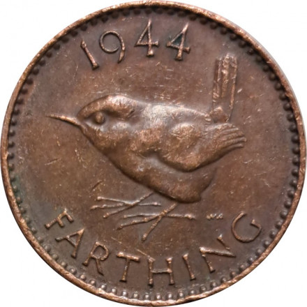 Великобритания 1 фартинг 1944 год - Крапивник