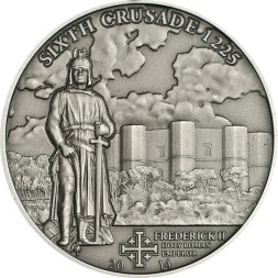 Монета Острова Кука 5 долларов 2014 год - Шестой крестовый поход