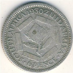 ЮАР 6 пенсов 1930 год