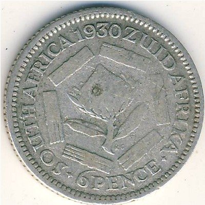 ЮАР 6 пенсов 1930 год
