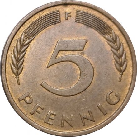 ФРГ 5 пфеннигов 1976 год - F