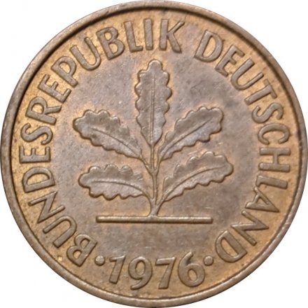 ФРГ 5 пфеннигов 1976 год - F