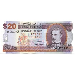 Барбадос 20 долларов 2007 год - Самуил Джекман Прескотт UNC