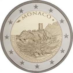 Монако 2 евро 2015 год - 800-летие строительства первого замка на скале