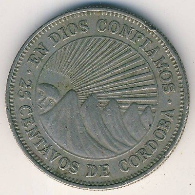 Никарагуа 25 сентаво 1972 год