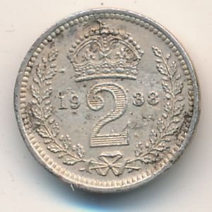 Великобритания 2 пенса 1938 год