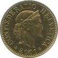 Швейцария 5 раппенов 2001 год