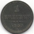 Австрия 1 крейцер 1851 год (A)