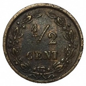 Нидерланды 1/2 цента 1901 год