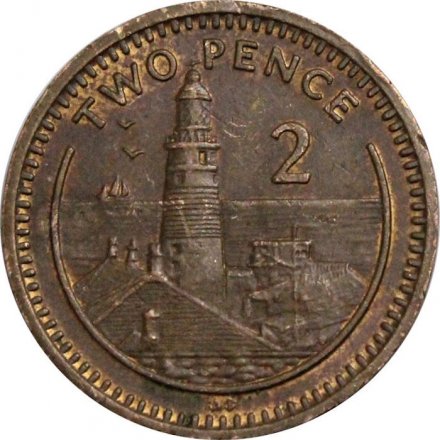 Гибралтар 2 пенса 1991 год - Маяк (AB) 