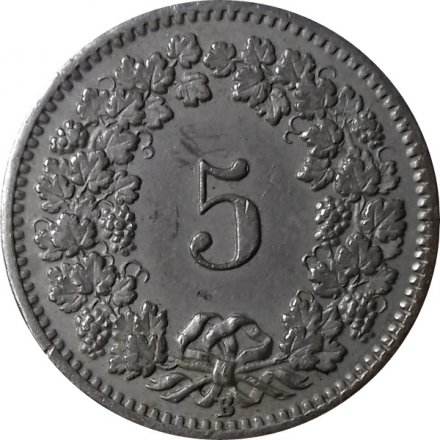 Швейцария 5 раппенов 1900 год