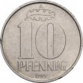 ГДР 10 пфеннигов 1989 год