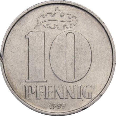 ГДР 10 пфеннигов 1989 год