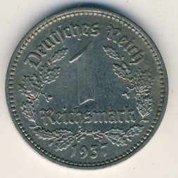 Третий Рейх 1 рейхсмарка 1937 год (A)