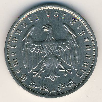 Третий Рейх 1 рейхсмарка 1937 год (A)